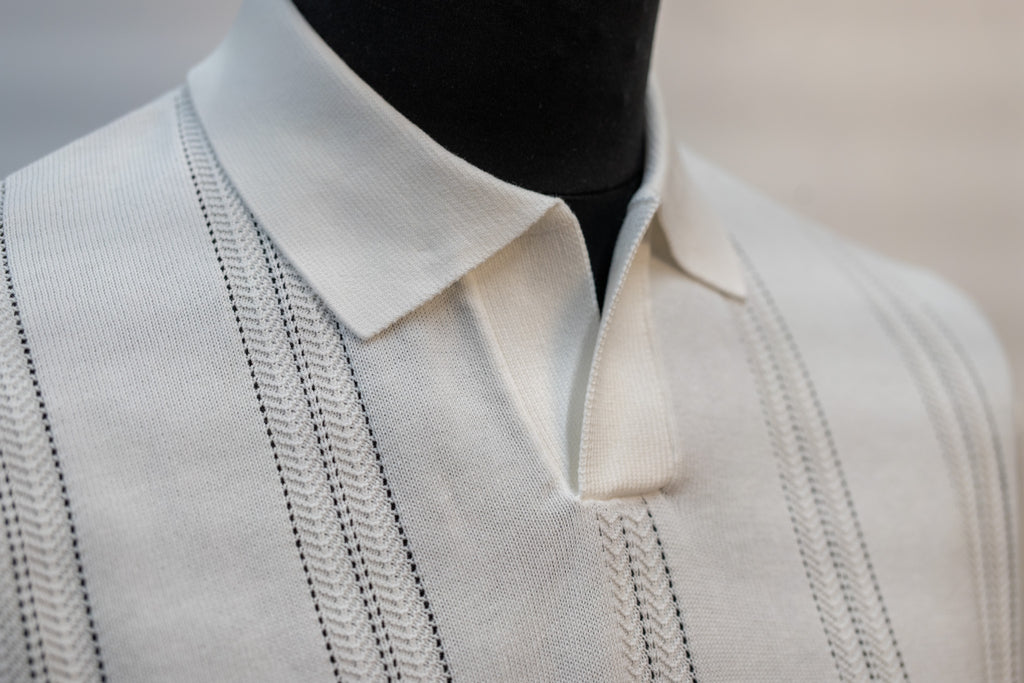 Polo in maglia con lavorazione verticale