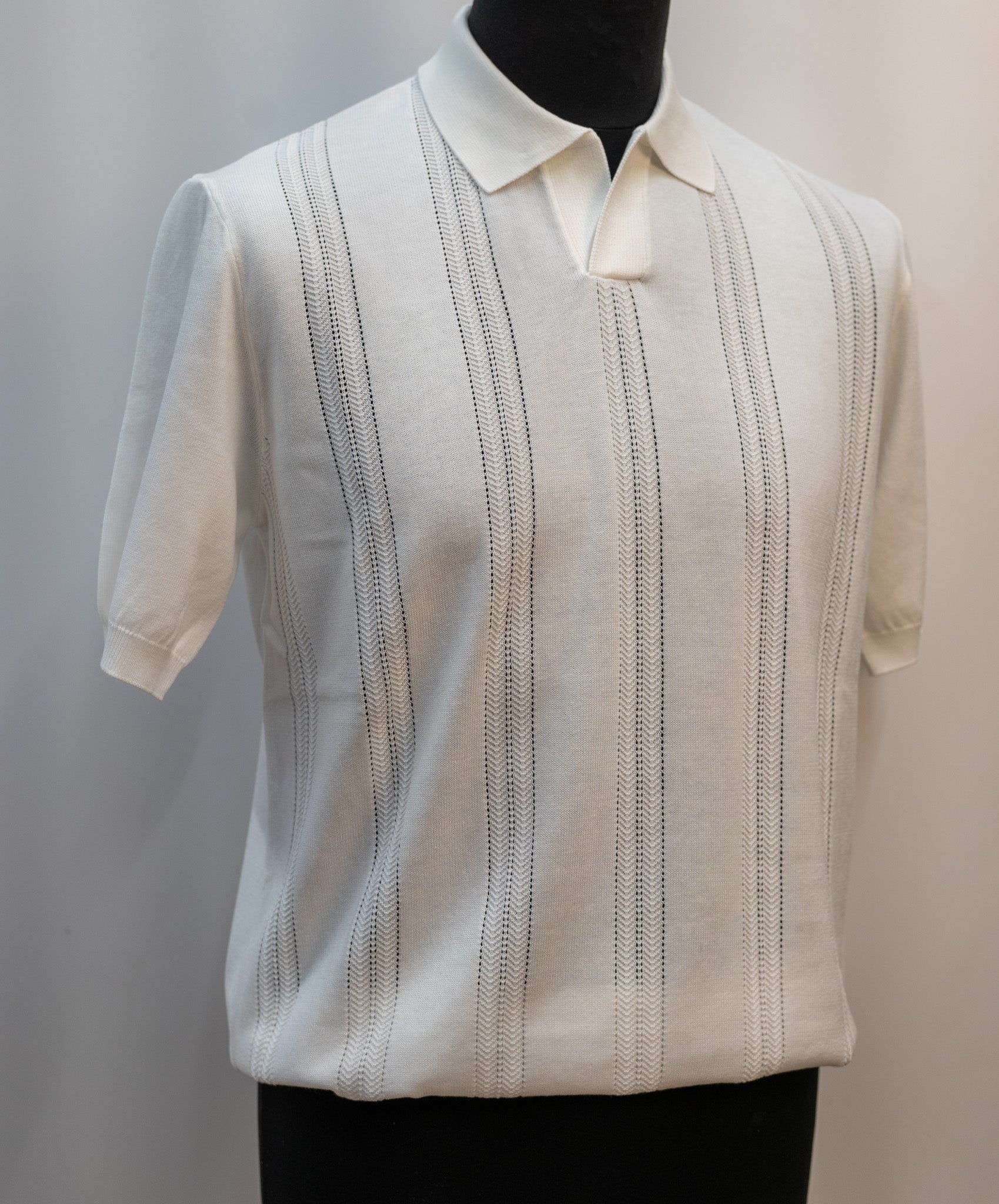 Polo in maglia con lavorazione verticale