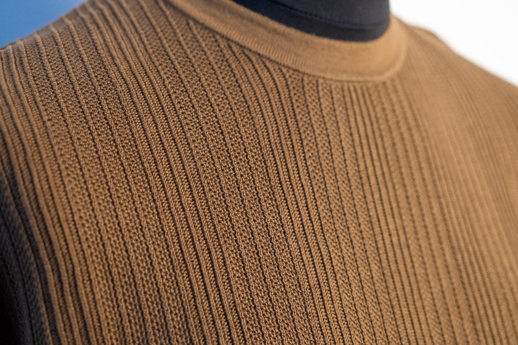 Maglia lavorata in puro cotone a manica lunga